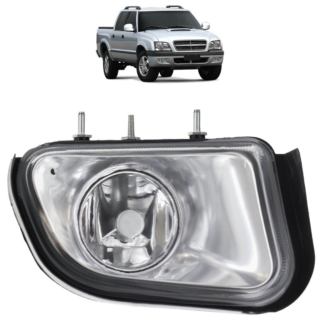 Farol de Milha Auxiliar S10 2001 A 2011 Encaixe H1 Lente Lisa Vidro - Spare Parts and Accessories for Vehicles