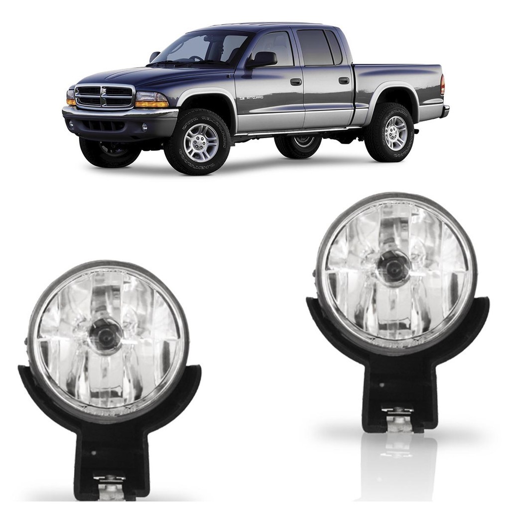 Farol Milha Auxiliar Dianteiro Dodge Dakota 1997 1998 1999 Lente Lisa Acrilico em Oferta na Shopee