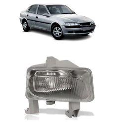 Farol de Milha Auxiliar Vectra 1997 1998 1999 Carcaça Cinza Lente Estriada Vidro