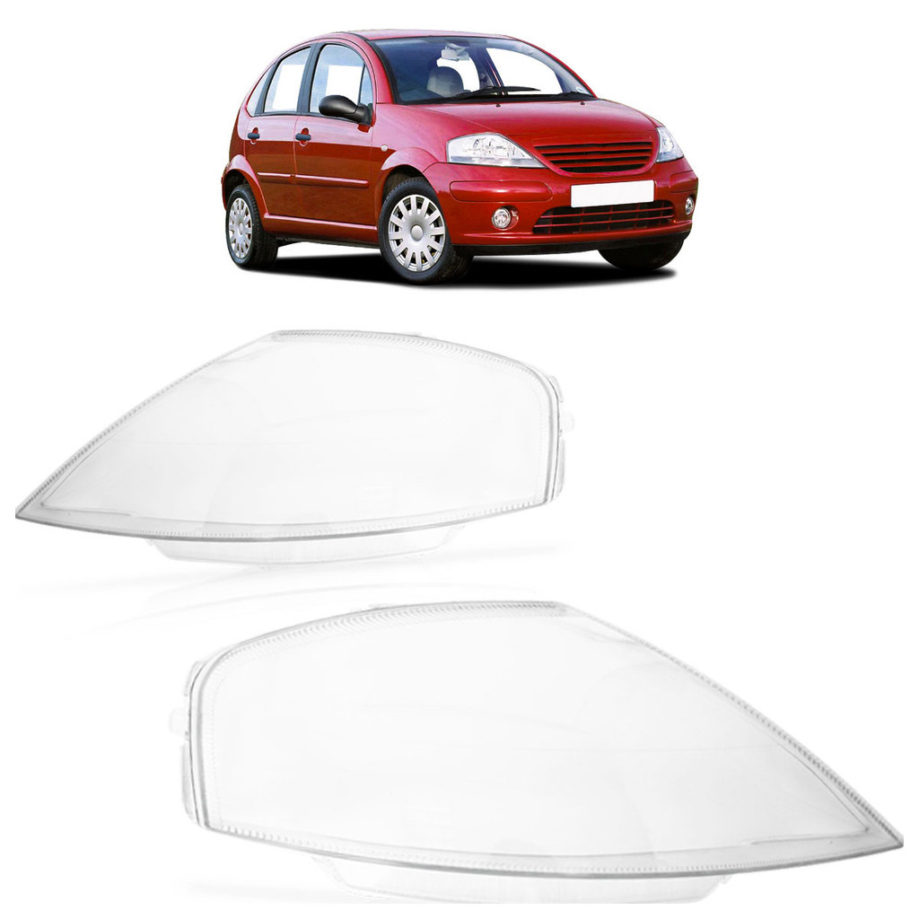 Lente Farol Principal Citroen C3 2003 A 2012 Transparente Lente Lisa Acrilico - Spare Parts and Accessories for Vehicles