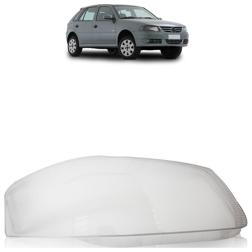 Lente Farol Dianteiro Gol G4 2006 A 2014 Transparente Lente Lisa Acrilico - Spare Parts and Accessories for Vehicles