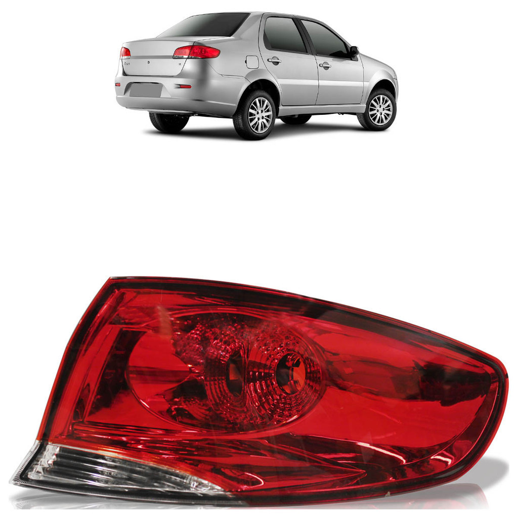 Lanterna Traseira Siena G4 2008 2009 2010 2011 Bicolor Canto Lente Lisa Acrilico em Oferta na Shopee
