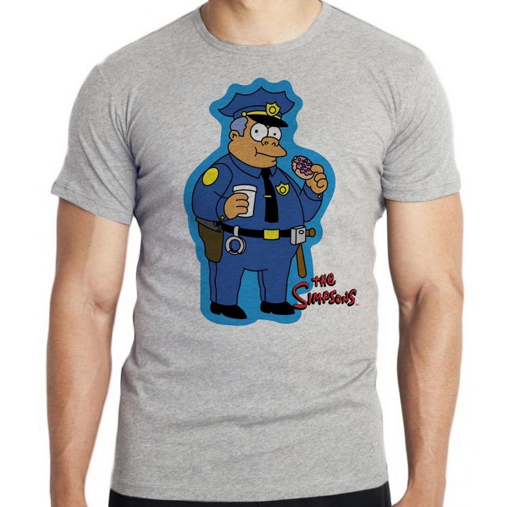Camiseta Simpsons Policial Blusa criança infantil juvenil adulto camisa todos tamanhos