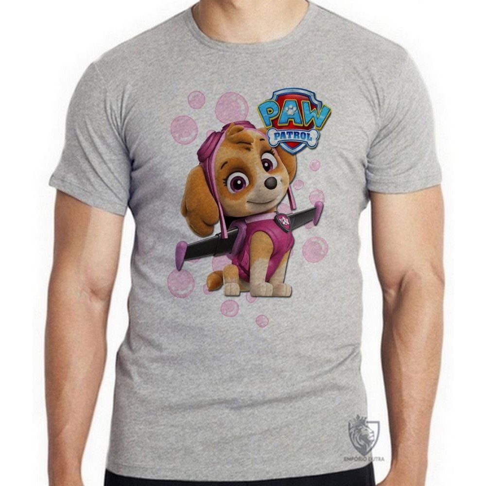 Camiseta Patrulha Canina Skie tamanho P Blusa criança infantil juvenil adulto camisa todos tamanhos