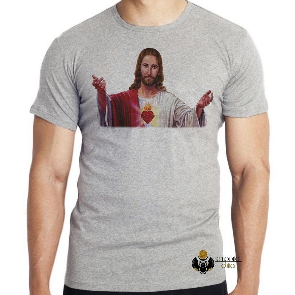 Camiseta  Jesus Cristo coração Blusa criança infantil juvenil adulto camisa tamanhos