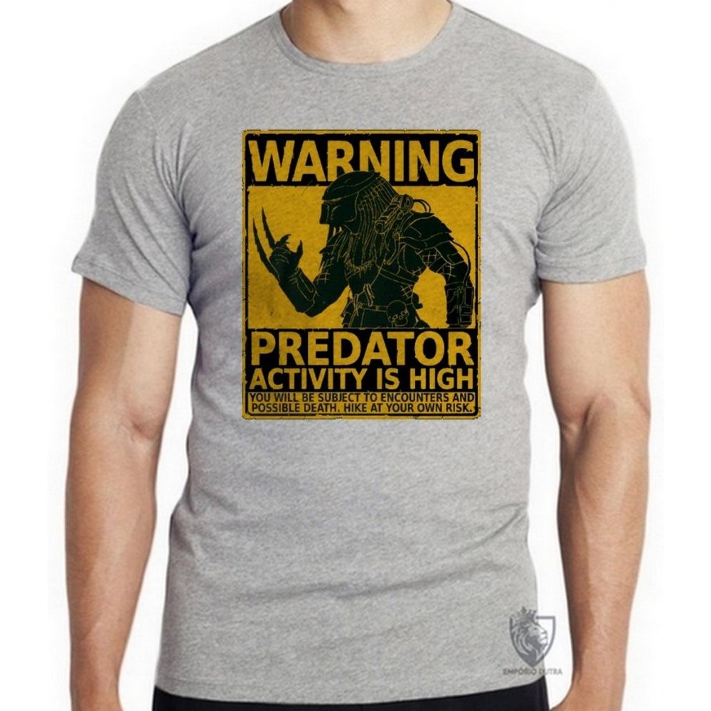 Camiseta  Predador cartaz Blusa criança infantil juvenil adulto camisa todos tamanhos