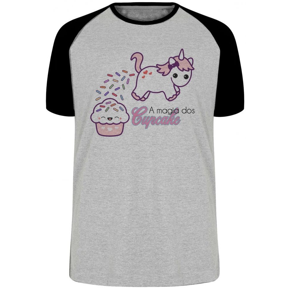 Camiseta Magia Cupcake Unicórnio Blusa Plus Size extra grande adulto ou infantil