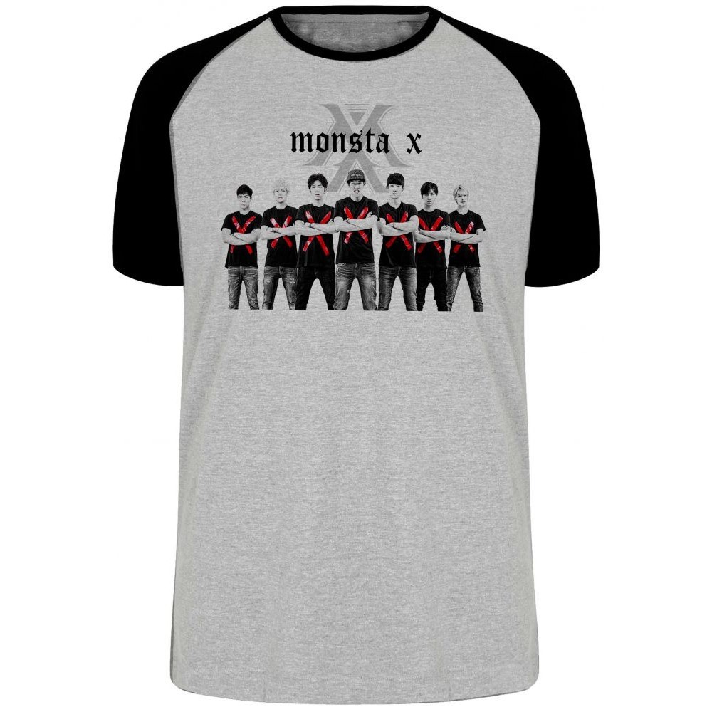 Camiseta monsta x bts Blusa Plus Size extra grande adulto ou infantil