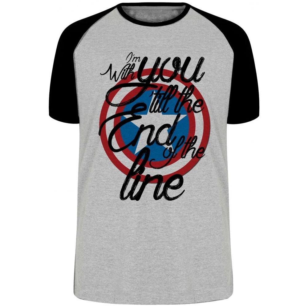 Camiseta Capitão América Escudo End Line Blusa Plus Size extra grande adulto ou infantil