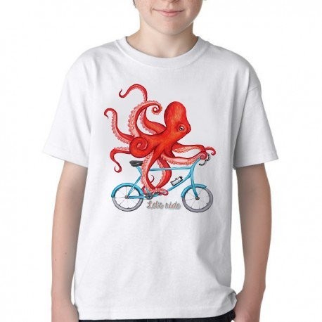 Camiseta Infantil ou adulto Polvo Bicicleta Blusa Criança todos tamanhos