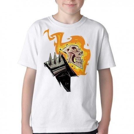 Camiseta Infantil ou adulto Motoqueiro Fantasma Fogo Blusa Criança todos tamanhos