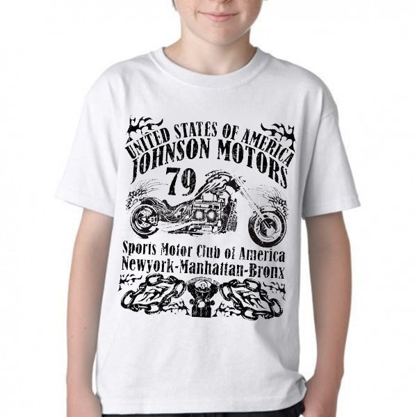 Camiseta Infantil ou adulto Moto Johnson Motors  Blusa Criança todos tamanhos