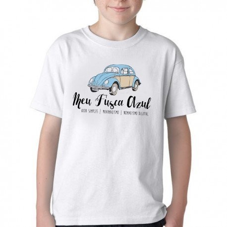 Camiseta Infantil ou adulto Meu Fusca Azul  Blusa Criança todos tamanhos