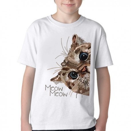 Camiseta Infantil ou adulto Meow gato  Blusa Criança todos tamanhos