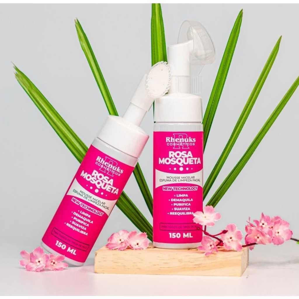 Kit 2 Mousse Micelar Espuma De Limpeza Facial Rosa Mosqueta 150ml