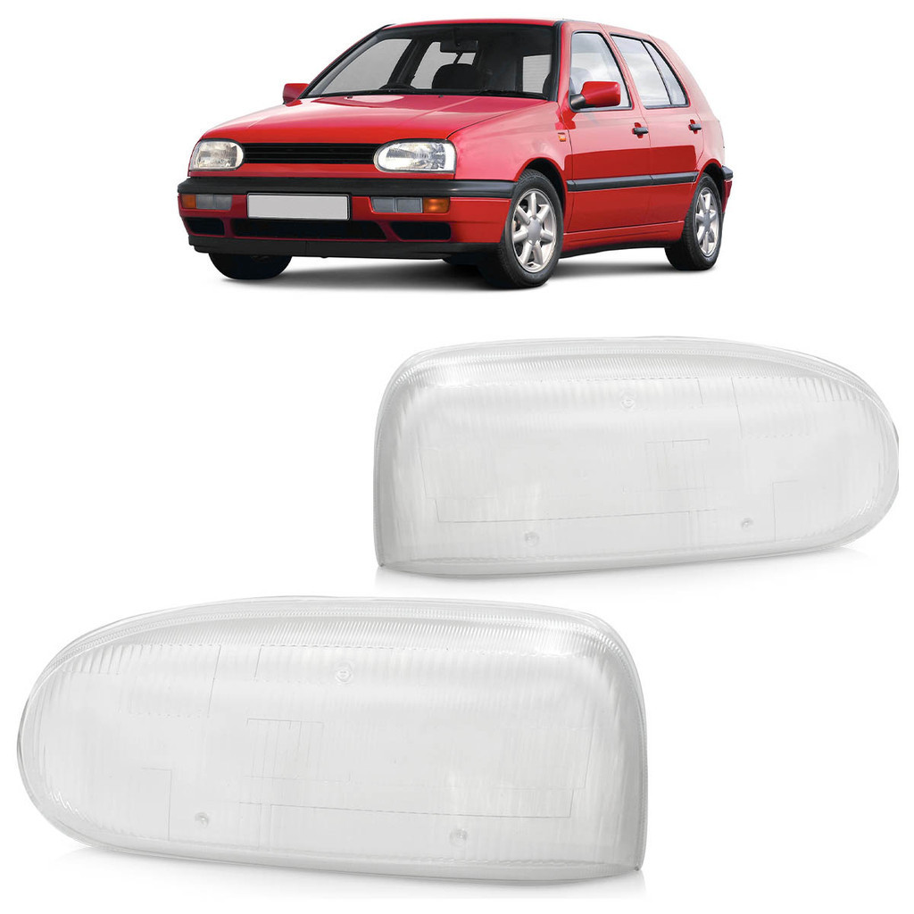 Lente Farol Dianteiro Golf Gl Alemão 1994 1995 1996 Transparente Lente Estriada Vidro - Spare Parts and Accessories for Vehicles