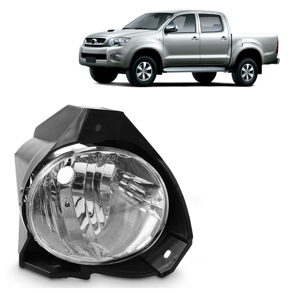 Farol Milha Auxiliar Hilux SRV SR 2009 2010 2011 Lente Lisa Acrilico - Spare Parts and Accessories for Vehicles