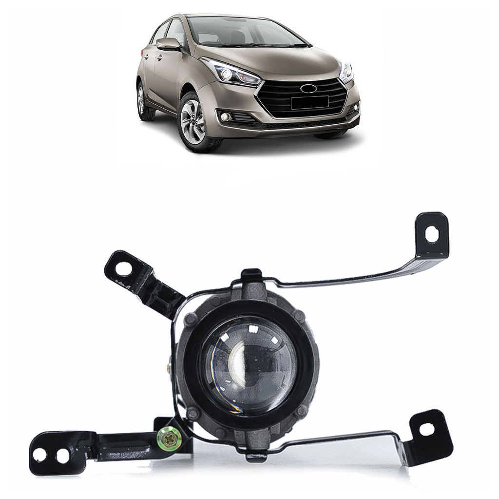 Farol Milha Auxiliar Hb20 2016 2017 2018 Carcaça Metálica Lente Projetor Vidro em Oferta na Shopee