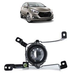 Farol Milha Auxiliar Hb20 2016 2017 2018 Carcaça Metálica Lente Projetor Vidro