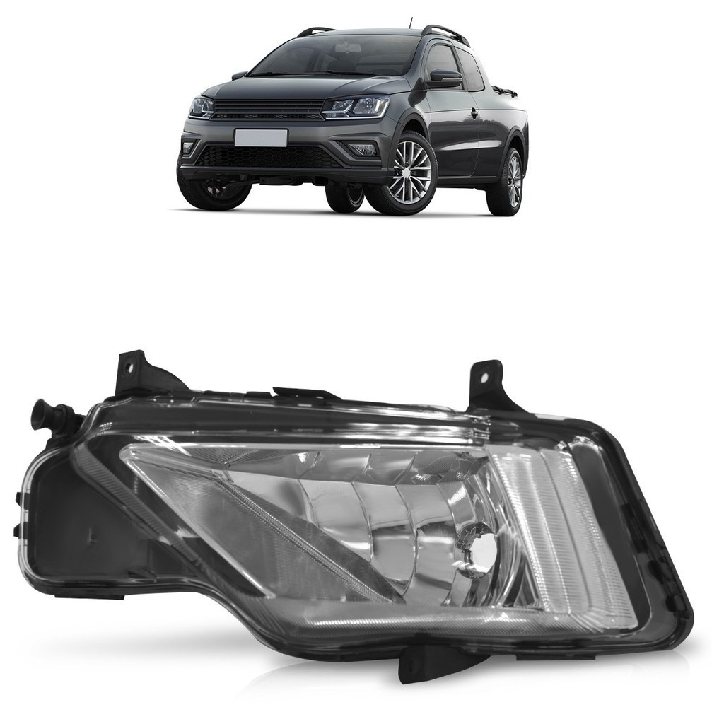 Farol Milha Auxiliar Saveiro G7 2016 2017 2018 Gol Track G7 2017 2018 Lente Cristal Lisa Acrilico