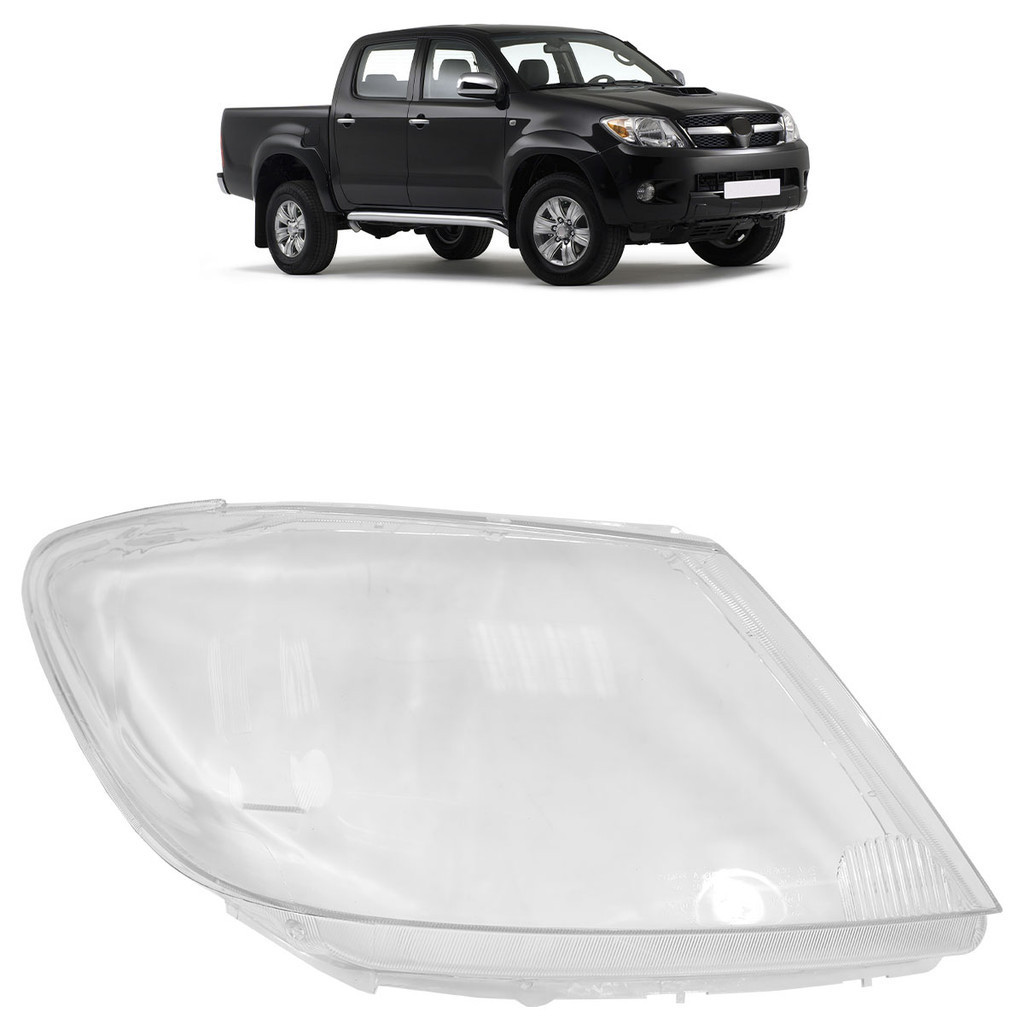 Lente Farol Dianteiro Hilux Sr 2005 2006 2007 2008 2009 2010 2011 Transparente Lente Lisa Acrilico