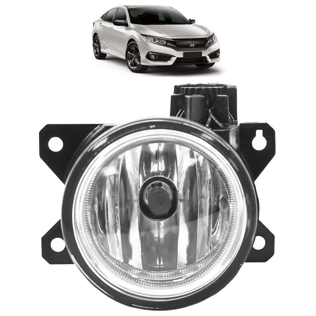 Farol Milha Auxiliar Honda Civic 2017 2018 2019 2020 Lente Lisa Vidro em Oferta na Shopee