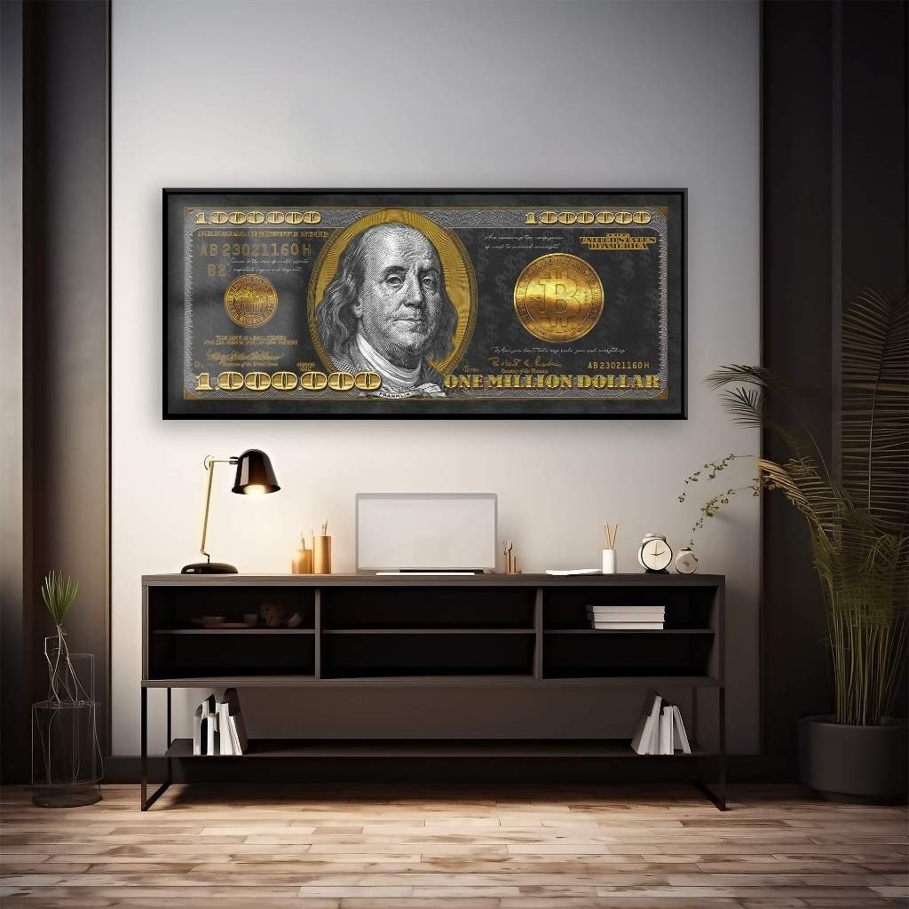 Quadro Decorativo 120x80cm 1 Milhão de dólares Hall Casa Sala Quarto Decoração De Parede Mdf Adesivo