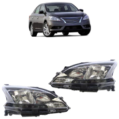 Par Farol Dianteiro Sentra 2014 2015 2016 Sem Led Máscara Negra