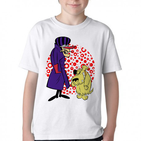 Camiseta Infantil ou adulto Dick Vigarista Mutley vilão Blusa Criança todos tamanhos