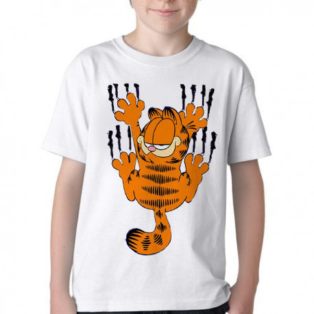 Camiseta Infantil ou adulto  Garfield arranhando Blusa Criança todos tamanhos