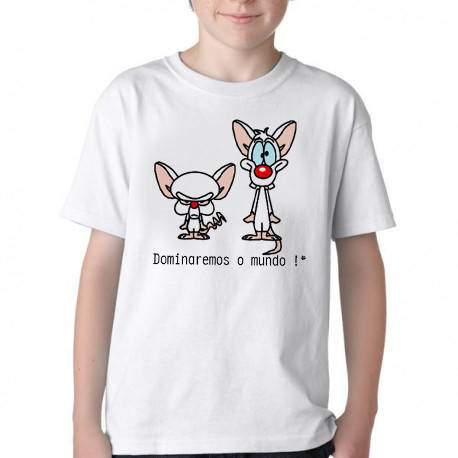 Camiseta Infantil ou adulto Pink e o Cérebro desenho Blusa Criança todos tamanhos