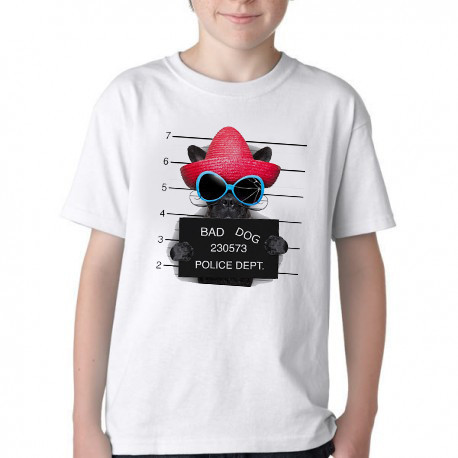 Camiseta Infantil ou adulto Bad Dog cachorro cão Police Dept Blusa Criança todos tamanhos