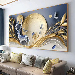 Quadro Decorativo 120x80cm Cervo Dourado Abstrato Fluido Hall Casa Sala Quarto Decoração De Parede Mdf Adesivo Grande em Oferta na Shopee