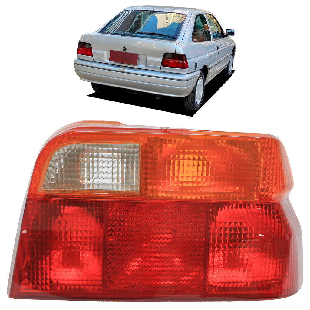 Lanterna Traseira Escort 1993 1994 1995 1996 Tricolor Lente Estriada em Acrílico