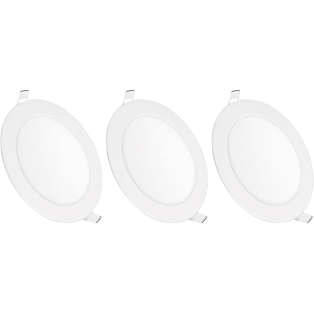 Kit 3 Luminária Painel Plafon Led Embutir Redondo 6w Bivolt Teto em Oferta na Shopee