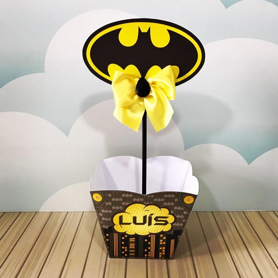 Centro de Mesa Batman | Cachepot | Lembrancinha | Aniversário | Pegue e Monte