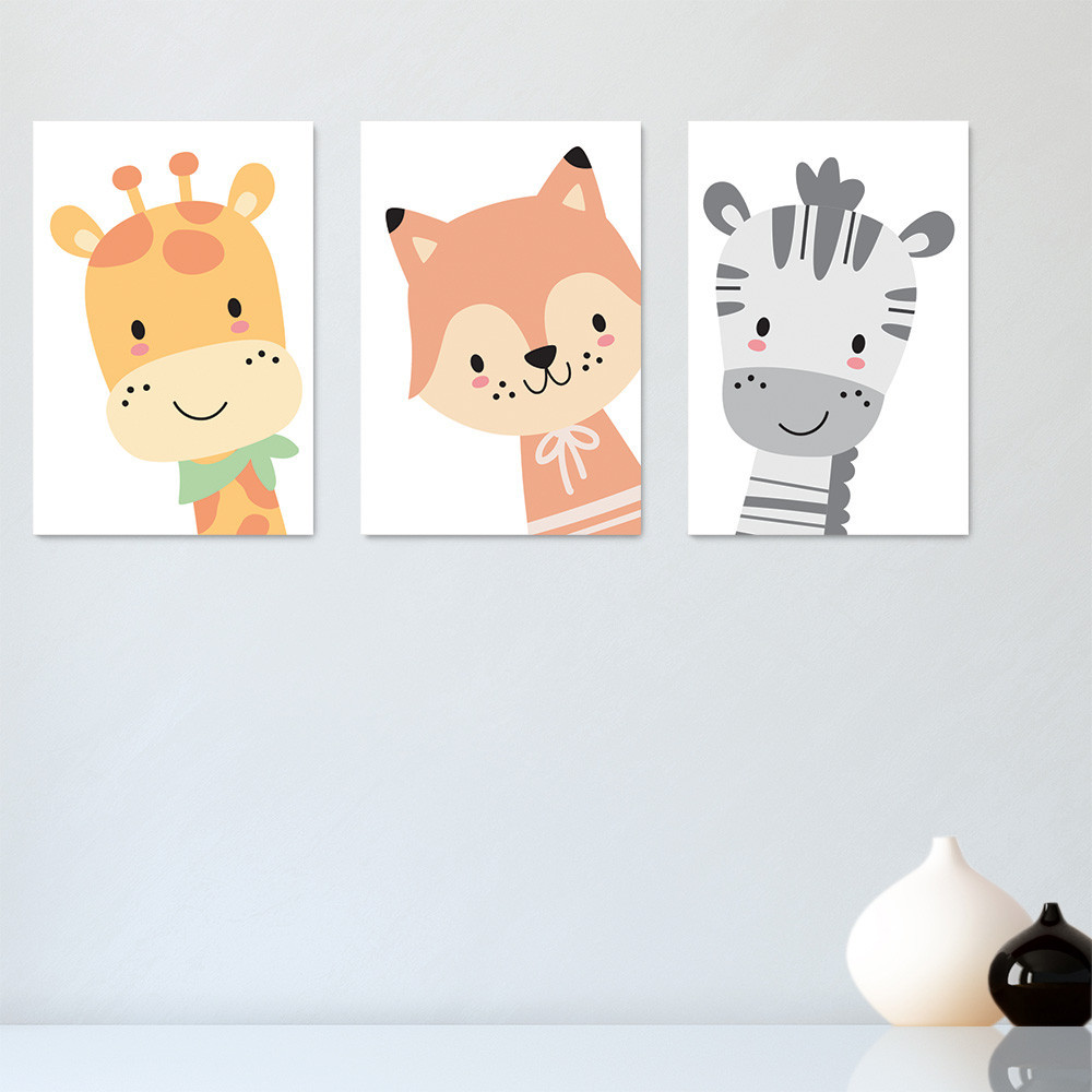 Kit 3 Placas Quadros Decorativos Safari Infantil Bebe Quarto Menino Menina - 0170ktpl em Oferta na Shopee
