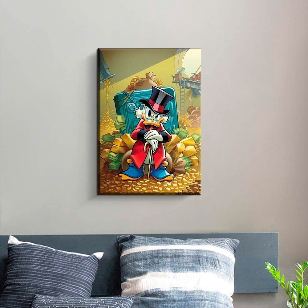 Quadro Decorativo 110x80cm Grande Hd Tio Patinhas Ostentação   hall   Luxo Casa Decoração De Parede Mdf Adesivo Sala Quarto Hall