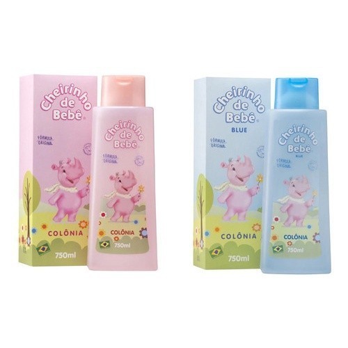 Kit Colonia Cheirinho De Bebe 750ml Azul E Rosa