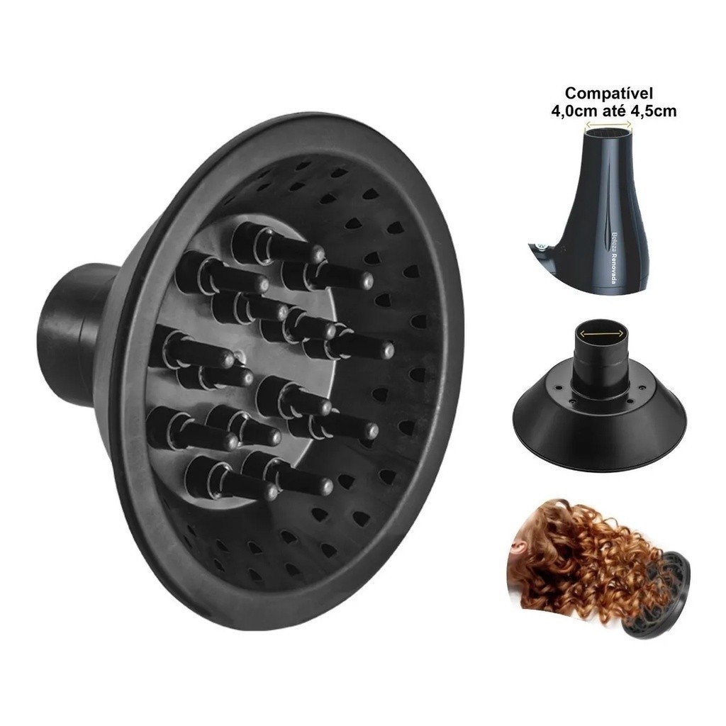 Difusor para Secador Universal de Cabelo Definidor de Cachos — R$ 29,00 em Shopee