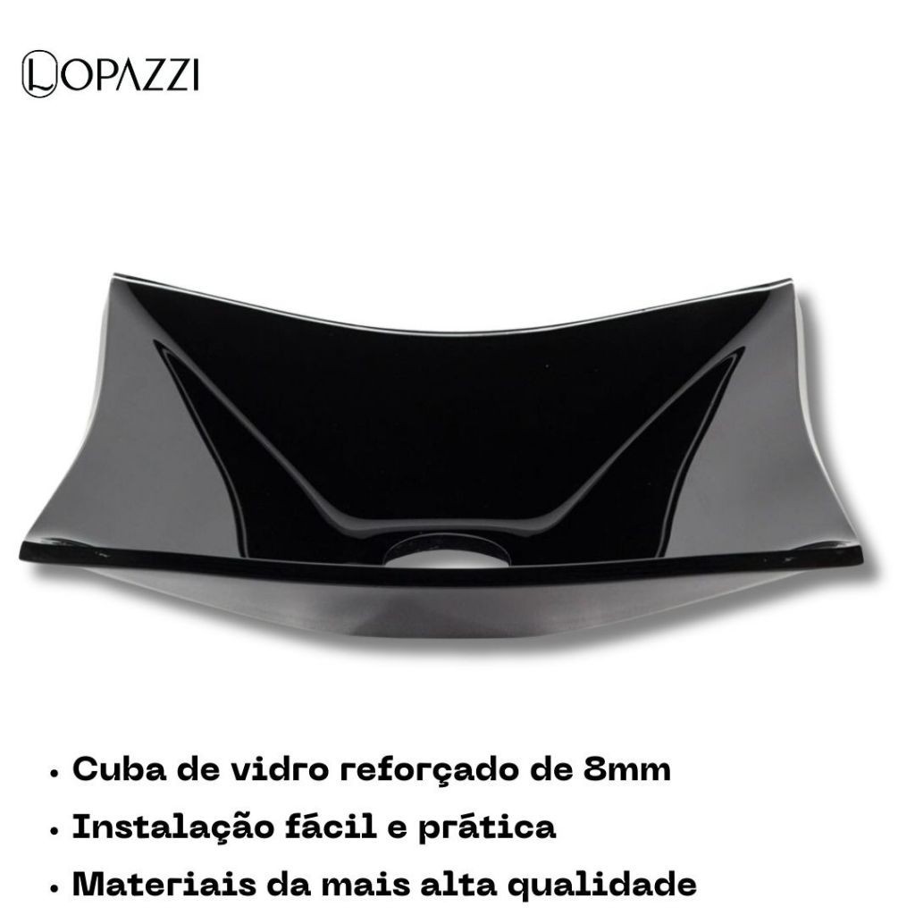 Cuba Lopazzi PIA DE VIDRO QUADRADA PARA BANHEIRO E LAVABO RT 30CM - MODELO DE APOIO 8MM em Oferta na Shopee