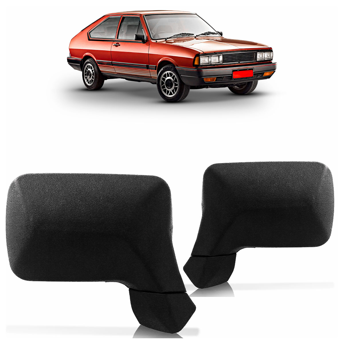 Par Retrovisor Fixo Passat 1983 1984 1985 1986 1987 1988 1989 Preto Plastico - Spare Parts and Accessories for Vehicles