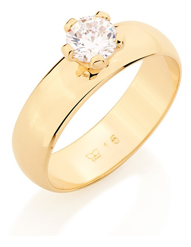 Aliança Lisa No Formato Com Zircônia. Rommanel 511401