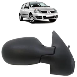 Retrovisor Clio 2000 2001 2002 2003 2004 2005 2006 2007 2008 2009 2010 2011 2012 Preto Texturizado Com Controle