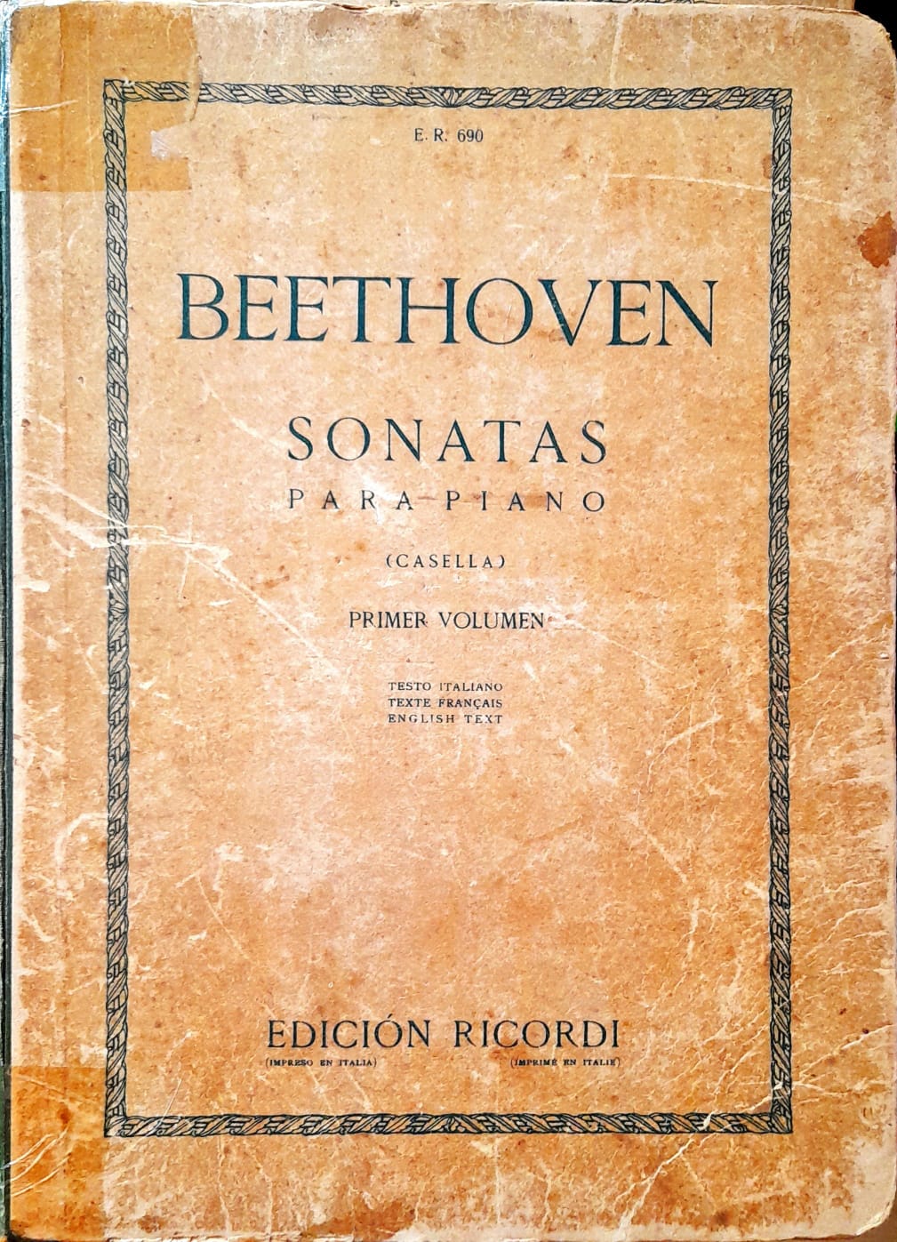 Partitura Sonatas para Piano Beethoven Volume 1