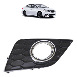 Moldura Grade do Milha Sentra 2017 2018 2019 2020 Preto Aro Cromado Texturizado