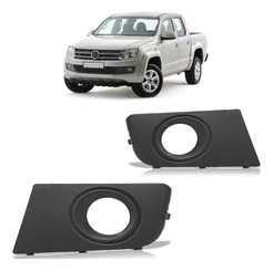 Moldura Grade Milha Amarok 2010 2011 2012 2013 Com Furo Para Milha Preto