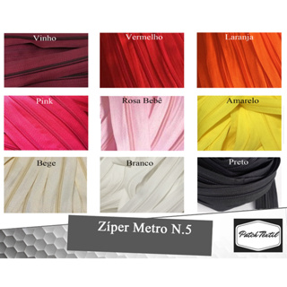 Zíper Nylon N.5 Em Metros  - Kit 50 Metros em Oferta na Shopee