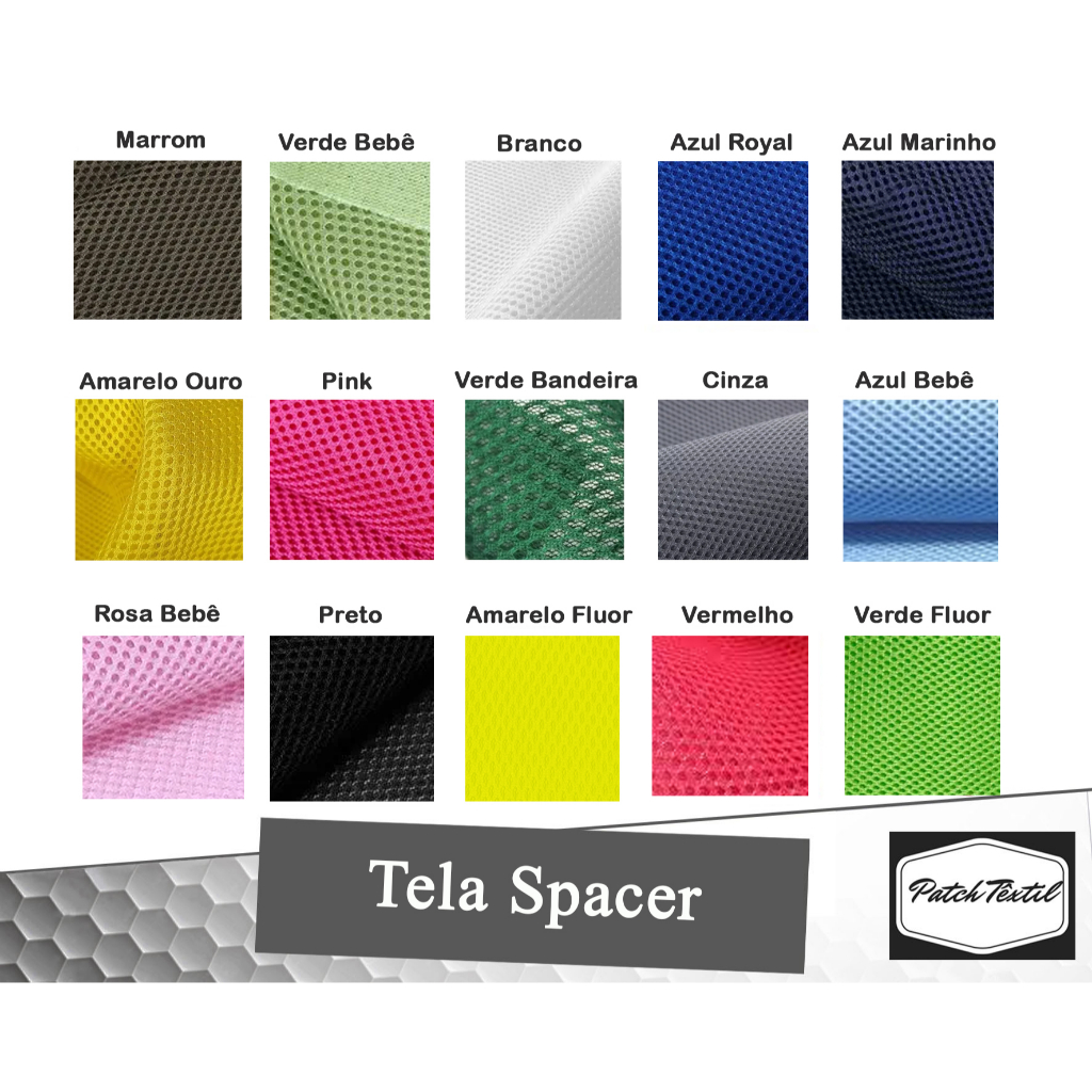 Tela Mesh Spacer Areada Furadinha - Cores Variadas em Oferta na Shopee