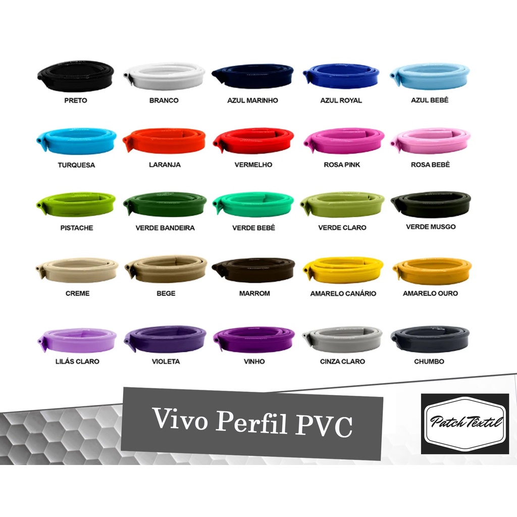 Vivo Perfil PVC 11mm - Cores Variadas - Kit 5 Metros em Oferta na Shopee